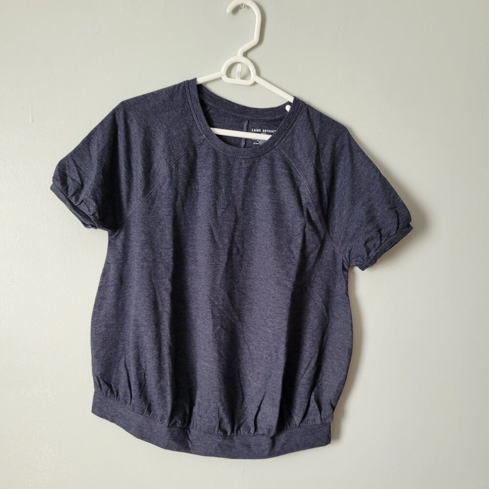 Lane Bryant Women's Shirt Gray 10/12 M/L Comfy Stretch Activewear T-Shirt  NWT